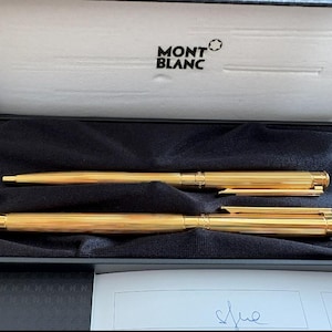 Montblanc Noblesse 18K Gold Fountain and Ballpoint Pen Set