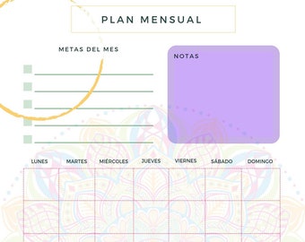 Monthly Planning Template Planner Pages Printable Digital Planner