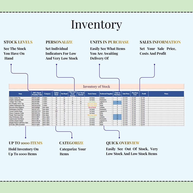 Small Business Inventory Tracker | Google Sheets & Excel Template ...