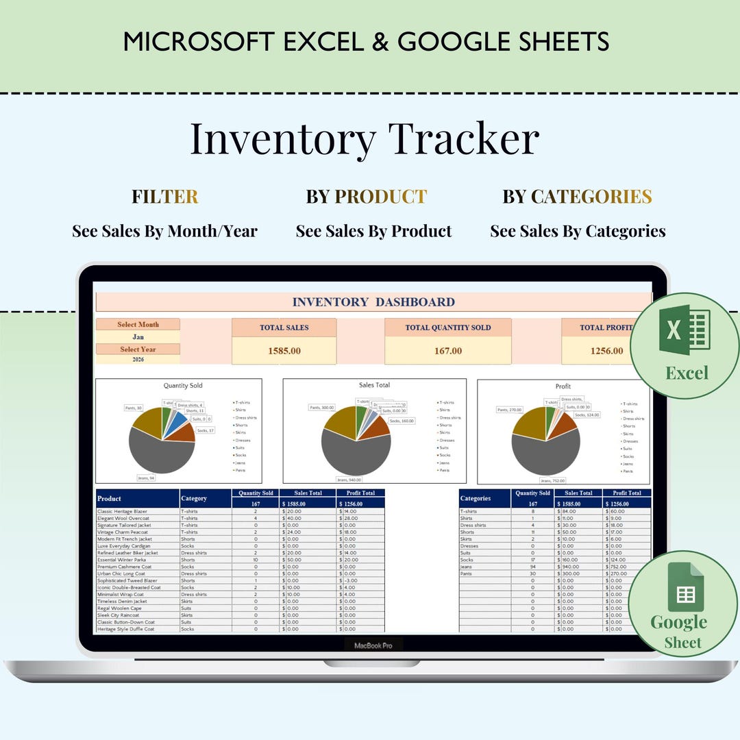 Small Business Inventory Tracker | Google Sheets & Excel Template ...