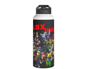 Borraccia Roblox In Acciaio Inox - 280ml, Antigoccia, Con Cannuccia, Design Nero - Foto 7