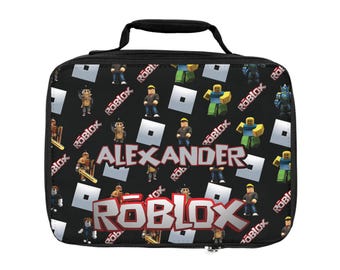 Borsa porta pranzo Roblox con nome - Porta pranzo personalizzato per bambini con design completo, ideale per la scuola e le gite, idea regalo per i fan