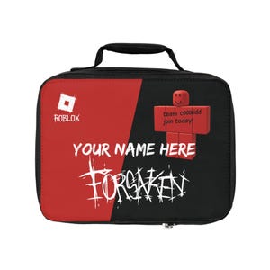 Sac à lunch Forsaken Roblox avec nom – Sac à lunch personnalisé pour l'école et les voyages, idée cadeau pour les joueurs garçons et filles