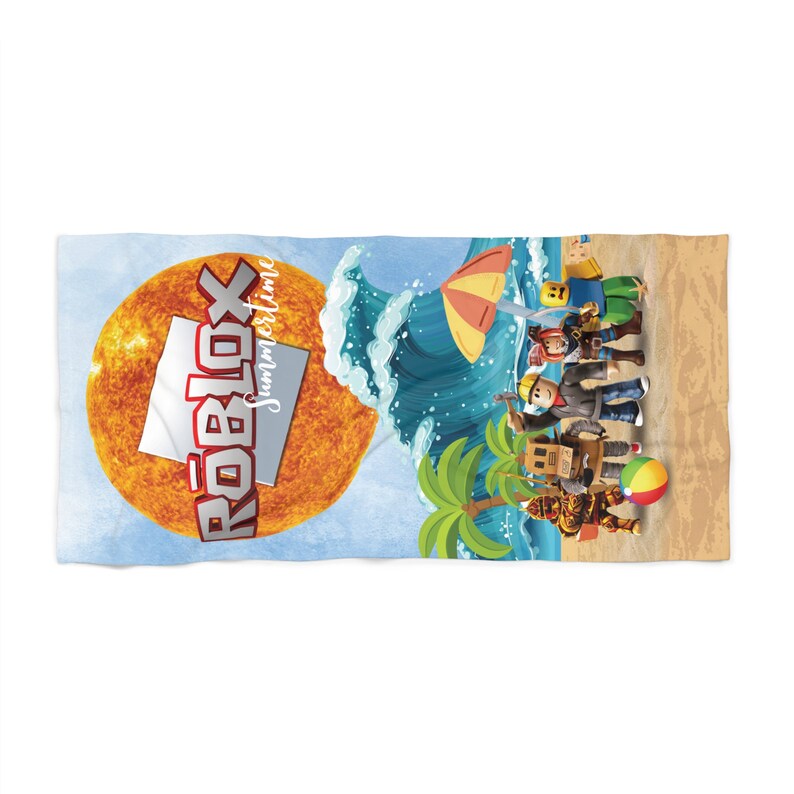 Roblox Summer Beach Towel – Vibrant Print, Absorbent Backing, 2 Sizes, for Beach and Pool, Roblox Fans, Holiday, Gift for Kids image 5