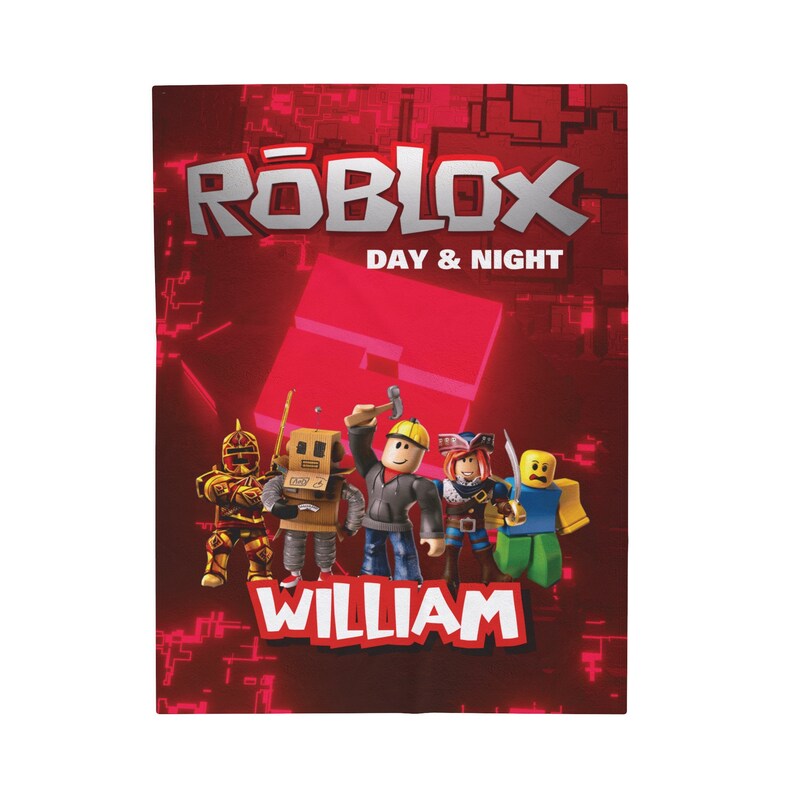 Roblox fluwelen deken met naam - zachte gepersonaliseerde, enkelzijdige print, 3 maten, voor kinderkamer, bank en bed, verjaardagscadeau afbeelding 6