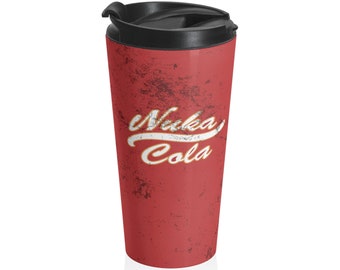 Nuka Cola vacuum-insulated stainless steel mug – Fallout design, 15 oz (0.44 l) mug, ideal for on the go, dishwasher safe & BPA-free