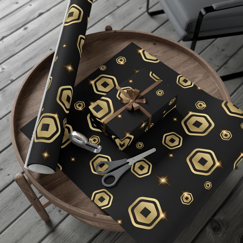 Roblox Robux Gift Wrap, Gold Pattern, Matte or Satin, 3 Sizes - Etsy ...