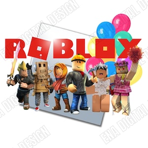 Roblox Grattis på födelsedagen PNG-set – 4 digitala filer med transparent bakgrund, clipart för födelsedagar, dekorationer, tröjor, muggar och mer bild 4