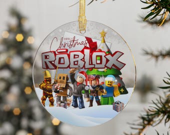 Roblox Christmas Ornament – Acrylic Decoration 8.9 cm, festive tree decoration with Roblox Merry Christmas design, ideal gift for children & fans