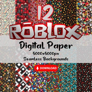 Roblox Digitales Papier Set 12 PNG Nahtlose Muster, Kreative Bastelvorlagen, Scrapbooking, Geschenkpapier, Geburtstag