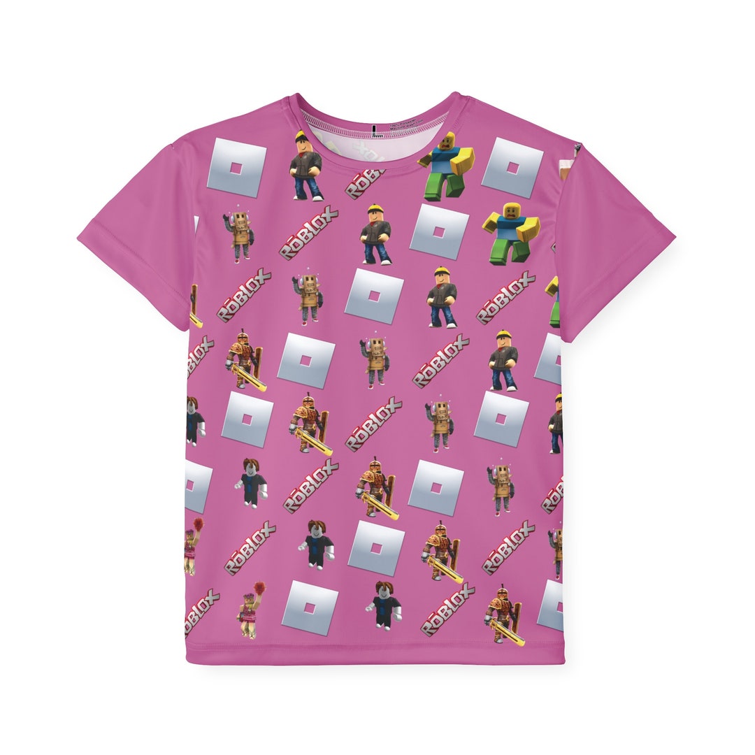 Roblox Characters T-shirt With All-over Print for Kids, Pink
