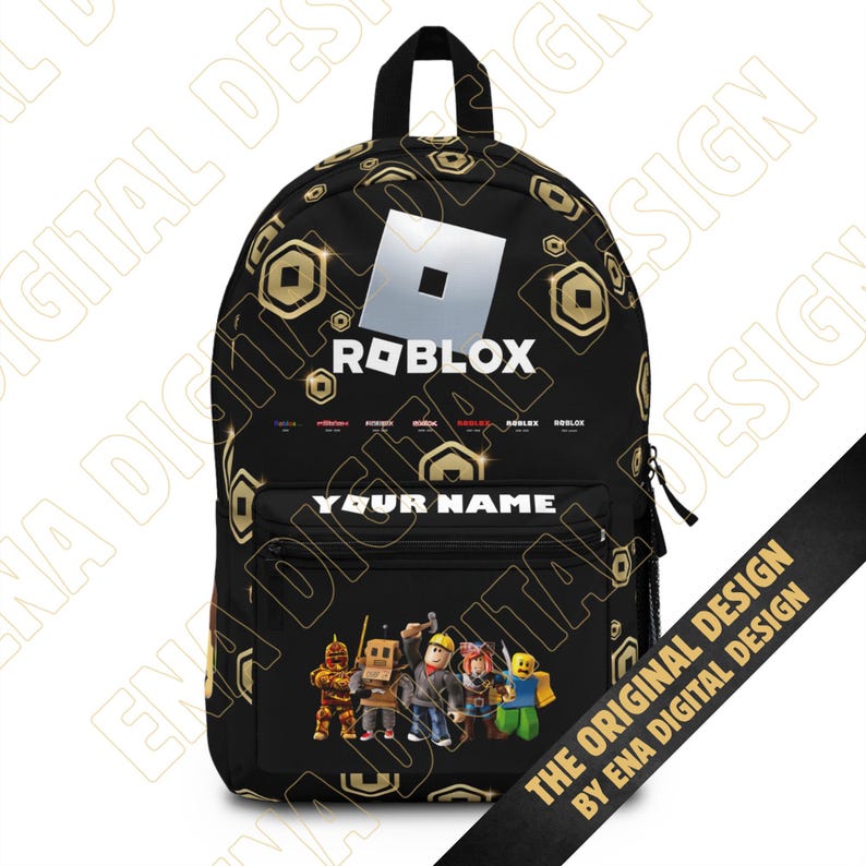 Roblox Backpack Personalized - Your Name Backpack in Robux Design, Safe & Comfortable for School, Adventure, Ideal Gift for Fans image 1