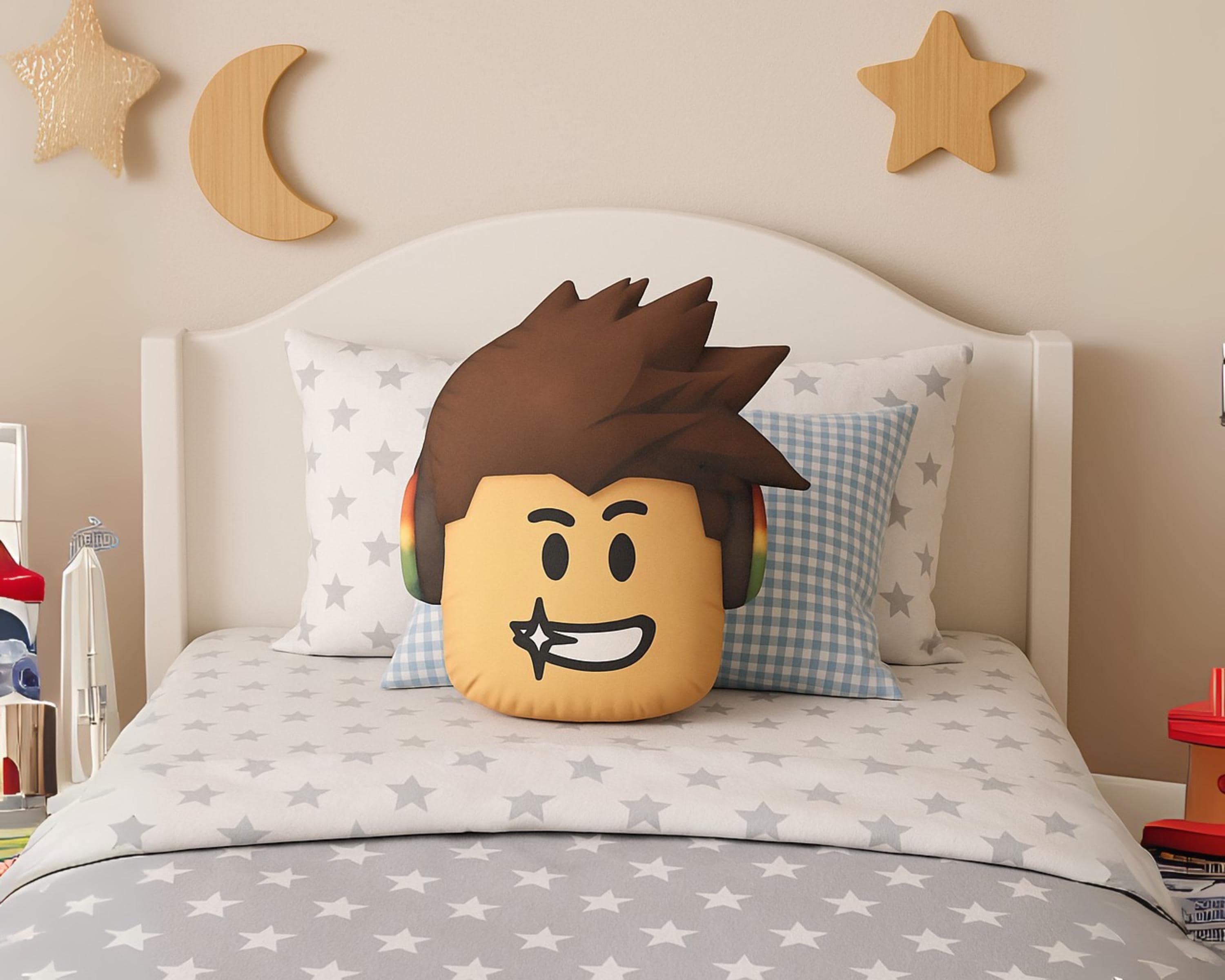 Robloxフェイスピロー、ゲーマー向け両面ぬいぐるみ枕、柔らかい詰め物