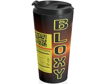 Bloxy Cola Roblox Stainless Steel Travel Mug 15oz Thermal Mug, Leak-Proof and Dishwasher Safe, Gift for Gamers, Kids & Adults