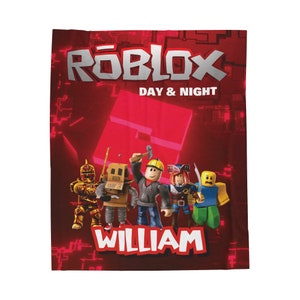 Roblox fluwelen deken met naam - zachte gepersonaliseerde, enkelzijdige print, 3 maten, voor kinderkamer, bank en bed, verjaardagscadeau afbeelding 8