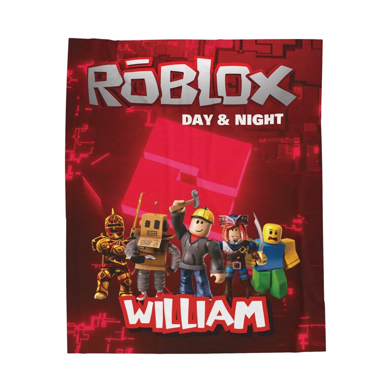 Roblox fluwelen deken met naam - zachte gepersonaliseerde, enkelzijdige print, 3 maten, voor kinderkamer, bank en bed, verjaardagscadeau afbeelding 8