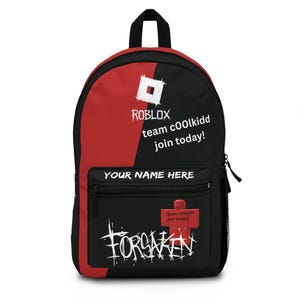 Forsaken Roblox Backpack Style - Team c00lkidd Design, customizable with name, gamer school backpack, gift for Roblox fans