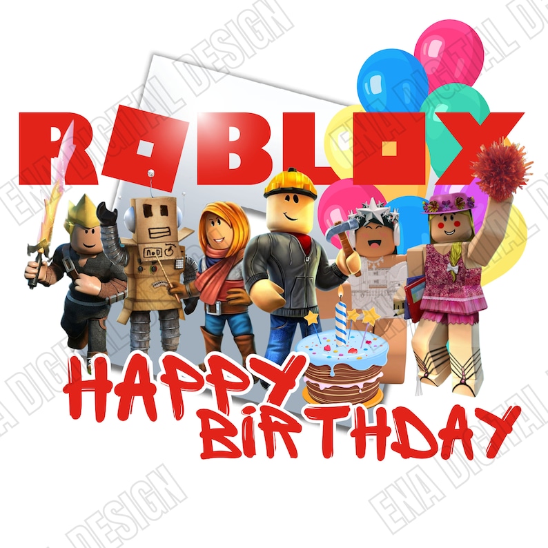 Roblox Happy Birthday PNG Set 4 Designs, Instant Download, Gaming PNG ...