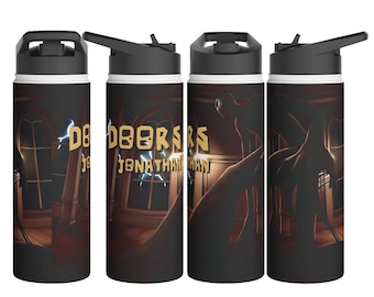 Roblox DOORS Personalized Stainless Steel Water Bottle with Name, Double-Walled Durable Bottle, Perfect Gift for Fans, Birthday