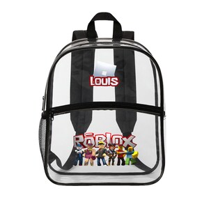 Roblox Backpack with Name, Transparent, School Bag for Children, Clear PVC Backpack, Gaming Design image 4
