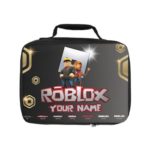 Sac à lunch Roblox personnalisé avec nom, accessoire parfait pour les fans de Roblox, boîte à lunch isolée, sac, idéal pour l’école, cadeau