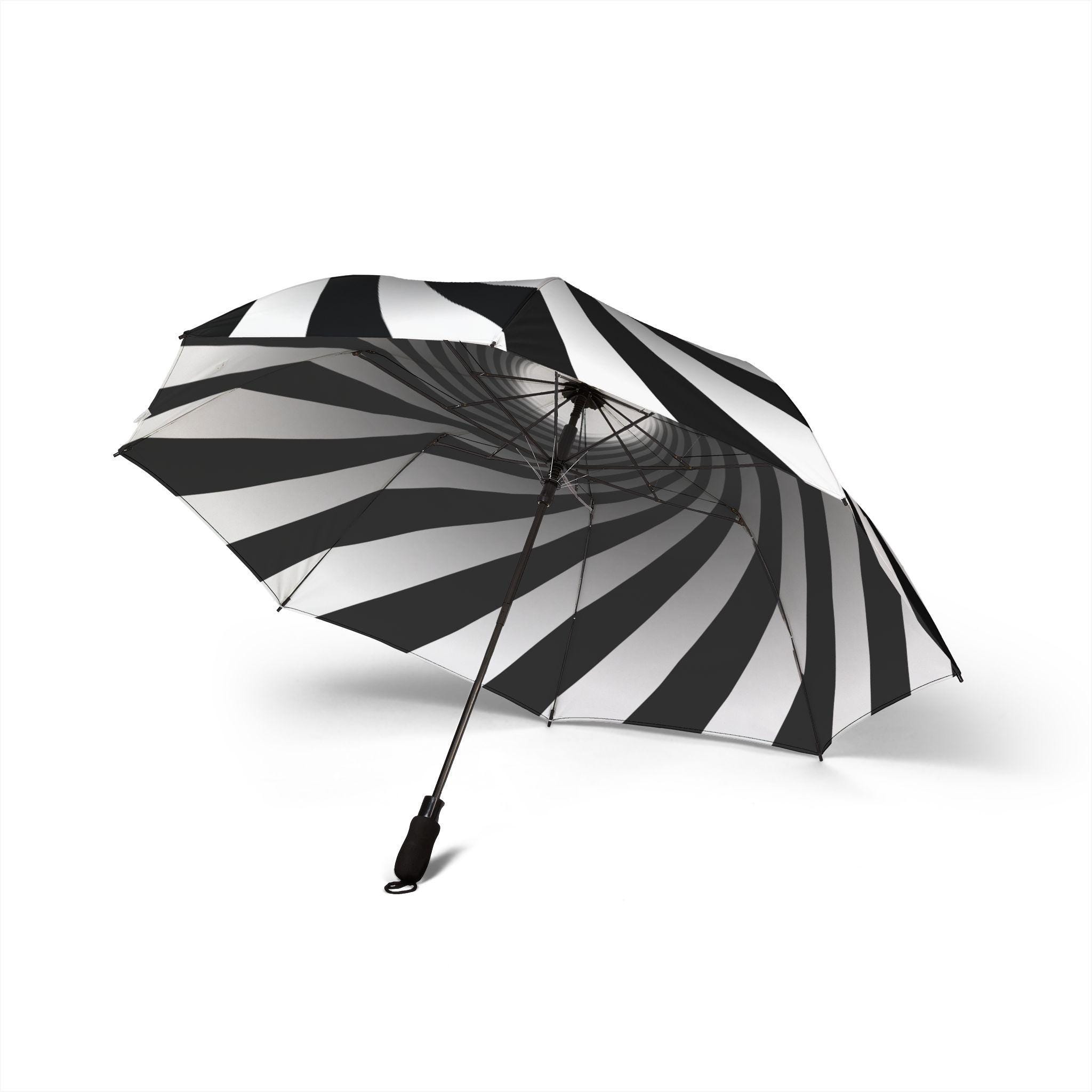 Hypnosis Umbrella, Spiral Design, Semi-automatic, Black and White
