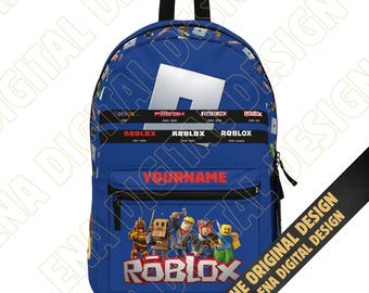 Zaino Roblox con nome, personalizzato, sicuro e comodo per la scuola, avventura - Ottimo regalo per i fan, ritorno a scuola