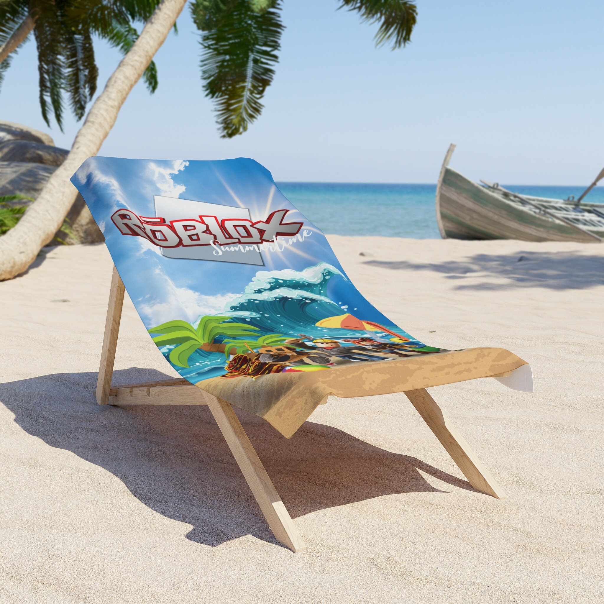 Roblox Summertime Beach Towel, Holiday Design, Gamer Royal Beach