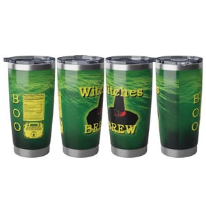 Witches Brew Roblox Becher 20oz, Edelstahl Reisebecher mit Hexendesign, auslaufsicher, vakuumisoliert, Geschenk für Fantasy Fans, Halloween
