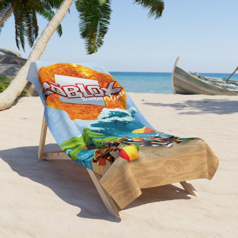 Roblox Summer Beach Towel – Vibrant Print, Absorbent Backing, 2 Sizes, for Beach and Pool, Roblox Fans, Holiday, Gift for Kids 36" × 72"