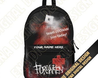 Forsaken Roblox Backpack Style - Team c00lkidd Design, customizable with name, gamer school backpack, gift for Roblox fans