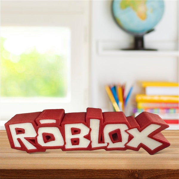 Roblox lettering logo as a 3D object: Perfect decoration for every fan! Children's birthday, cake decoration, party