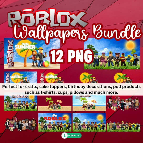 Roblox Wallpaper Bundle PNG: Interior Design, Creative Digital Download, Cake Decoration, Birthday, POD Products, Crafts