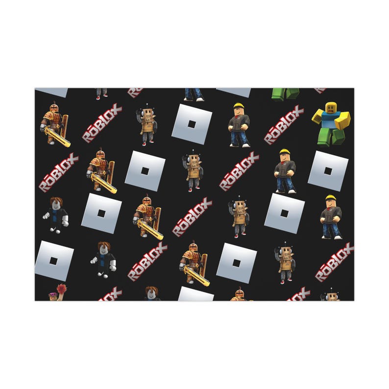 Roblox Gift Wrap Roll – Single-Sided Print, Matte or Glossy, 3 Lengths, Supplied Rolled, for Children's Birthdays, Christmas, Fans 30" x 36"