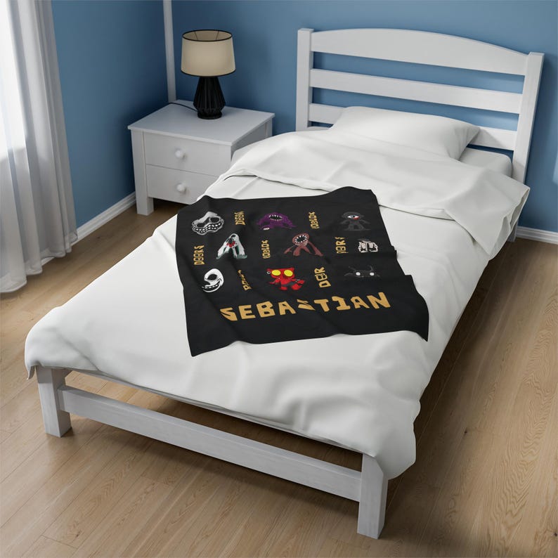Personlig DOORS sammetsfilt med Roblox-design, tre storlekar, mjuk blandning, perfekt spelpresent till barn och fans över hela världen. bild 3