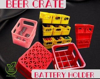 Beer Crate Battery Storage, Beer Crate AA AAA, Drinks Crate, Battery Crate, Environmentally Friendly PLA, Various Sizes & Colors