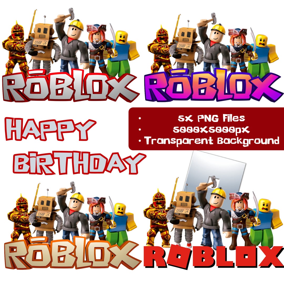 Roblox Happy Birthday PNG – 5 Digital Files With Roblox Font ...