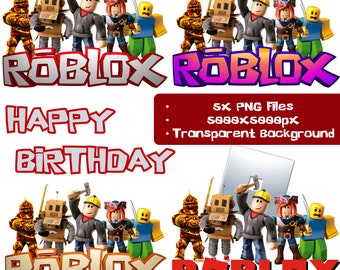 Roblox Happy Birthday PNG – 5 digital files with Roblox font, transparent, 5000x5000px, ideal for decoration, shirts, Cricut & more