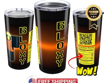 Vaso Roblox Bloxy Cola: vaso de acero inoxidable de 20 oz con acabado brillante, aislado para bebidas frías y calientes, regalo ideal para fanáticos de Roblox