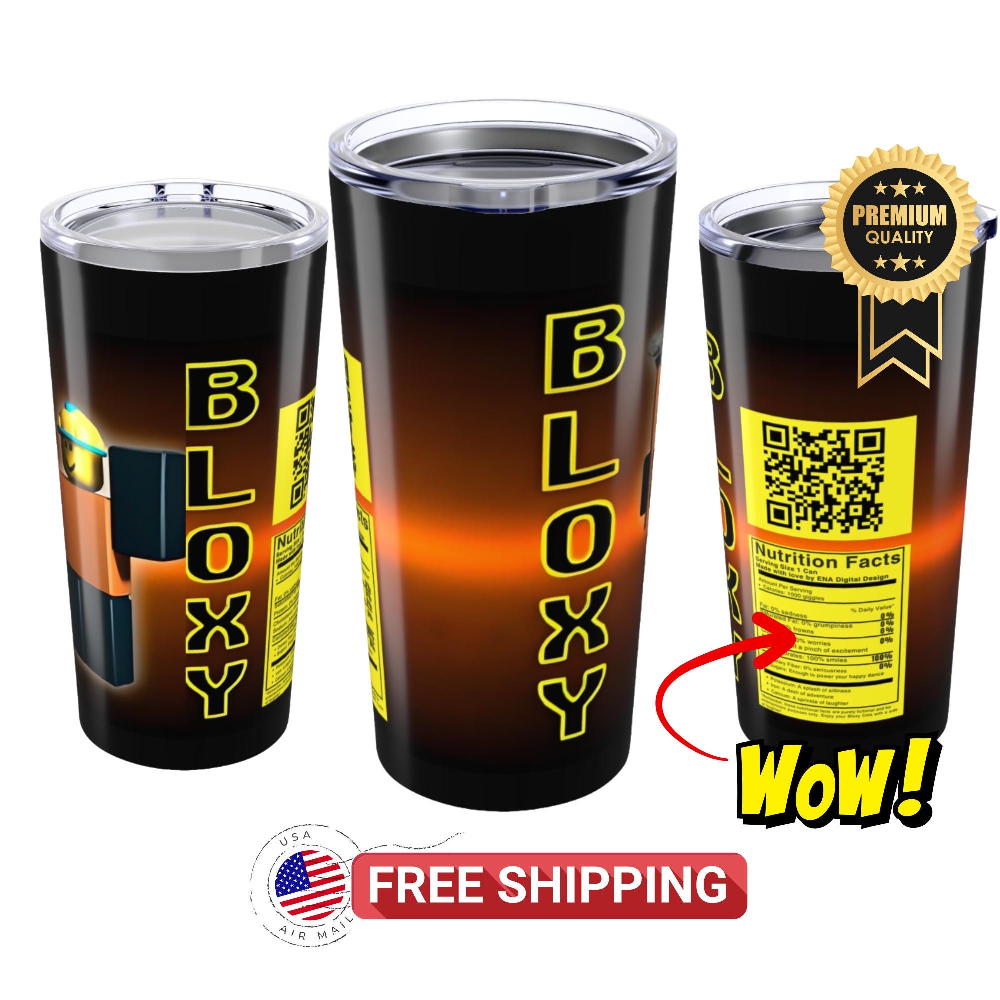 Roblox Bloxy Cola Tumbler – 光沢のある仕上げの20オンスのステンレス