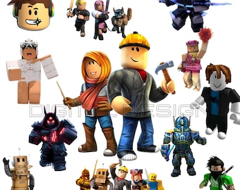Roblox Avatars for Gaming and Birthday Parties 12 PNG - Transparent Sublimation Files, T-Shirts, Mugs, Red Blue Knight, Bacon Hair