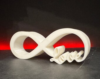 Infinity Love 3D Printed Home Decoration - Variety of Colors, PLA, Perfect as a Gift, Valentine's Day