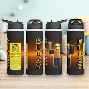 Roblox Bloxy Cola Bottle, Stainless Steel Tumbler 12oz and 18oz, Double Wall Insulated, BPA Free, Ideal for School and Outdoor Adventures