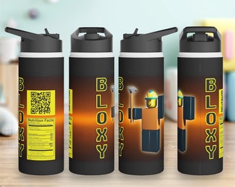 Roblox Bloxy Cola Bottle, Stainless Steel Tumbler 12oz and 18oz, Double Wall Insulated, BPA Free, Ideal for School and Outdoor Adventures