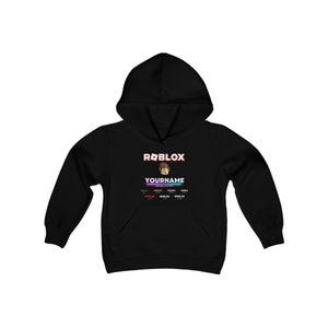 Sudadera con capucha personalizada de Roblox para adolescentes: sudadera con nombre y año, sudadera de forro polar suave, regalo para gamers y adolescentes. imagen 1