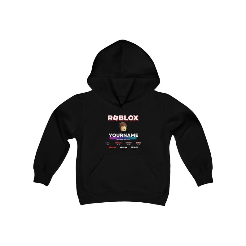 Sudadera con capucha personalizada de Roblox para adolescentes: sudadera con nombre y año, sudadera de forro polar suave, regalo para gamers y adolescentes. imagen 1