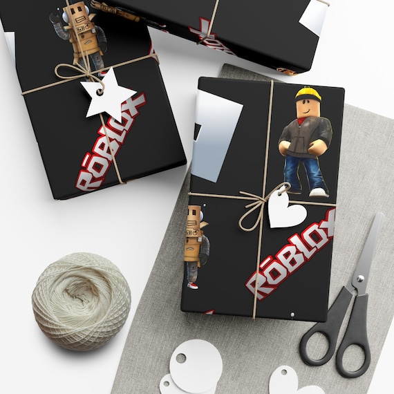 Roblox Geschenkpapier Rolle – einseitiger Druck, matt oder glänzend, 3 Längen, gerollt geliefert, für Kindergeburtstag, Weihnachten, Fans