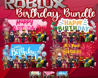 Roblox Birthday Bundle PNG Cake Topper Templates, Digital Product, Birthday, Creations, Cutout