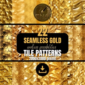 Nahtlose Goldene Folien Muster Bilder für Hochzeit, Scrapbooking und mehr - 22 PNG Dateien Digital Paper