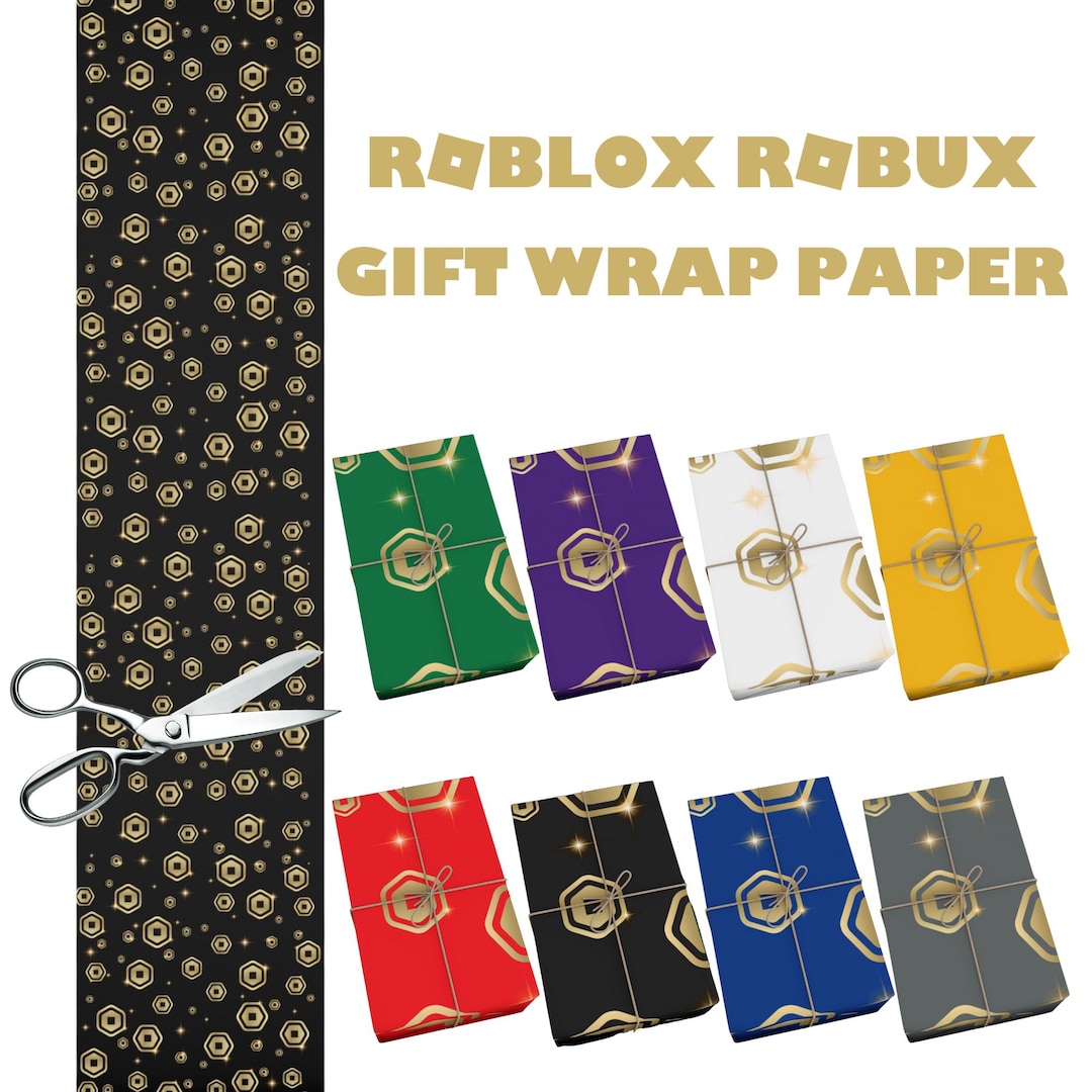 Roblox Robux Gift Wrap, Gold Pattern, Matte or Satin, 3 Sizes - Etsy